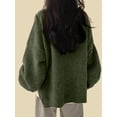 thumbnail image 6 of Women'S Oversized Sweaters Long Sleeve Crew Neck Fuzzy Knit Casual Chunky Pullover Sweater Fall Olive Green XL, 6 of 7