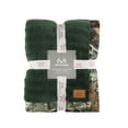 thumbnail image 4 of Realtree Throw Blanket 50" x 60" Jacquard Plush Solid Green W/Binding, 4 of 6