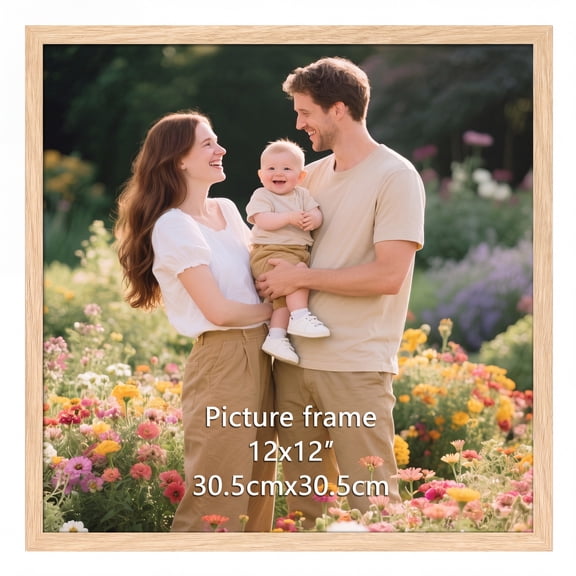 1 Pack 12x12 Picture Frame, Brown Poster Frames for Wall and Tabletop Display