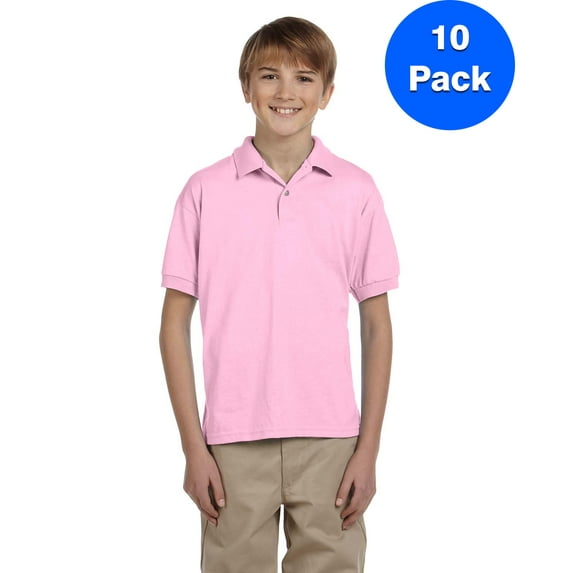 Boys 5.6 oz. DryBlend 50/50 Jersey Polo 10 Pack