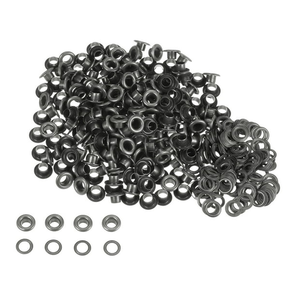 Kit de ojales de metal Uxcell de 300 juegos, ojal de 3mm 1/8" agujero, pequeño ojal con arandelas para zapatos, ropa, cinturones, etiquetas, bolsas, tela, cuero, proyecto de bricolaje, gris oscuro