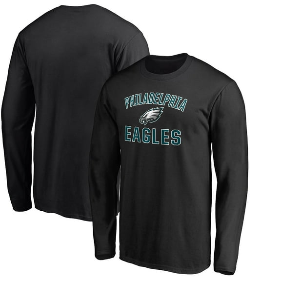 Men's Black Philadelphia Eagles Victory Arch Long Sleeve T-Shirt
