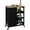 Black, variant on HOMCOM Kitchen Cart on Wheels with Wood Top, 3 Drawers and Shelves, Black