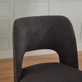 thumbnail image 5 of CQSXDA Fabric Upholstered Wooden Dining Chairs Set of 2, Cozy Farmhouse Style for Kitchen and Dining Room Décor，Black, 5 of 12