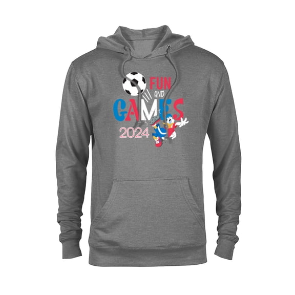 Disney Donald Duck Sports Football Soccer Fun & Games 2024- Pullover Hoodie for Adults - Customized-Athletic Heather