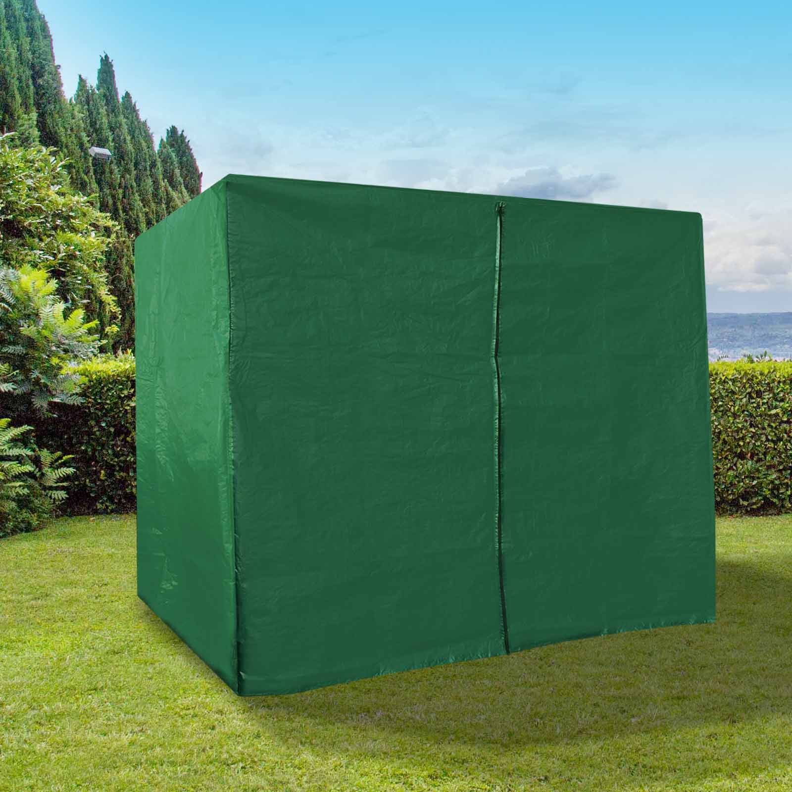 Sunny 3 Seater Patio Canopy Swing Cover - Outdoor Furniture Porch Waterproof Protector Zipper Closure (Green)