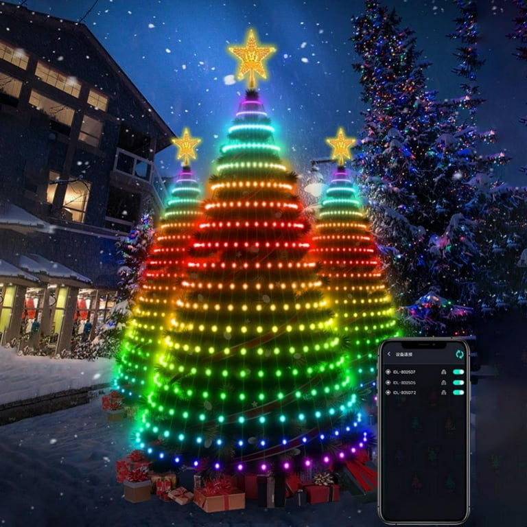 App-controlled Christmas tree lights - outdoor Christmas lights