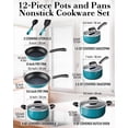 thumbnail image 2 of Juego de utensilios de cocina Cook N Home, antiadherentes, 12 piezas, color turquesa, 2 of 9