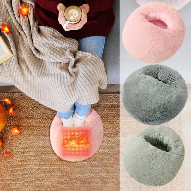 Calentador de Pies Usb - Pantuflas Calefactoras Universales de Franela para Oficina y Hogar, Calentador de Pies Eléctrico Portátil con Base Antideslizante, Regalo Ideal para El Invierno para Aliviar