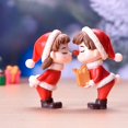 thumbnail image 2 of Mini figura de pareja de Navidad, muñeco de árbol de Navidad, decoración de bonsái de jardín DIY, adorno, juguete para niños, estatuilla en miniatura, estatua, artesanía de resina, 2 of 4