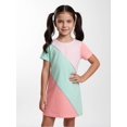 thumbnail image 4 of Kids Youthful Short Sleeve Dress Regular-Fit Round Neck Play Dress for Girls Girls Age 5-13 Basic Design, 4 of 6