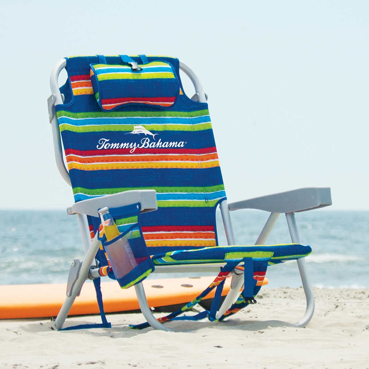 ⛱️⛱Tommy Bahama Backpack Beach Folding Chair Blue Flower Green Pineapple 