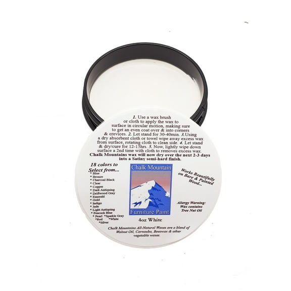 4oz ALL NATURAL White Chalk Furniture Paint Finishing Paste Wax