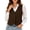 Coffee, variant on Women's Faux Suede Sleeveless Vest V Neck Button Down Business Casual Waistcoat Retro Layering Tank Jacket for Daily office Wear Wine