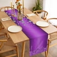 thumbnail image 3 of Modern Purple Table Runner - 36 Inch Long, Kitchen Dining Table Runner Dresser Scarves, Abstract Diamond Luxury Gradient Farmhouse Decor for Coffee Tables Wedding Party Banquet, 3 of 8