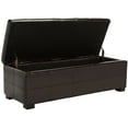 thumbnail image 4 of SAFAVIEH Madison Large Rustic Solid Upholstered Storage Bench, Brown, 4 of 12