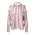 thumbnail image 5 of YDFCWXW Button Down Shirts for Women Striped Long Sleeve Dress Shirts Collared Office Work Blouses Button Up Tops RD1, L, 5 of 5