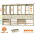 thumbnail image 2 of Homieasy 112 Inch (9.2 FT) Freestanding Wardrobe Closet Organizer with 8 Drawers & Shelves, Heavy Duty 2400+ lbs Capacity, for Walk-in Closets,White Oak, 2 of 9