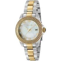 Invicta Women's 36075 Angel Quartz Two-Toned Stainless Steel 3 Hand White Dial Watch