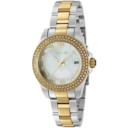 Invicta Women's 36075 Angel Quartz Two-Toned Stainless Steel 3 Hand White Dial Watch