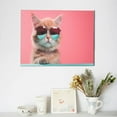 thumbnail image 6 of Naloa Cool Cat Pink Sunglasses Print Canvas Picture,Wall Pictures, Modern Decorative Poster,Art Prints for Bedroom, Toilet, 40 x 30 cm, Built-in Wooden Frame, 6 of 6