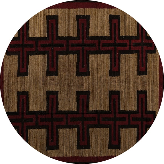 Ahgly Company Indoor Round Southwestern Brown Country Area Rugs, 6' Round