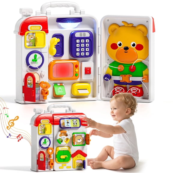 Montessori Learning Toys for 1 Year Old, Busy Board for Toddlers, Toddler Toys for Boys Girls 1 2 3 Year Old, Preschool Toys, Perfect Birthday Gift