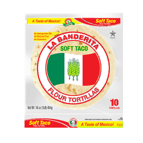 La Banderita Soft Taco Flour Tortillas, 16 oz, 10 ( 1 Pack )