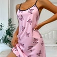thumbnail image 2 of Byworldtasic Valentine's Day Satin silk Nightgown Sleepwear Sexy Babydoll Lingerie Mini Slip Chemise Dress, 2 of 3