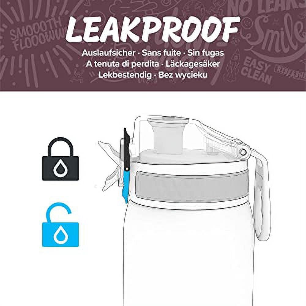 Ion8 Sport Water Bottle- Leakproof and BPA-free Water Bottle - Fits in Lunch Boxes, Handbags, Car Cup Holders, Backpacks and Bike Holders, 17 oz / 500 ml (Pack of 1) - OneTouch 1.0 - Sonic Green