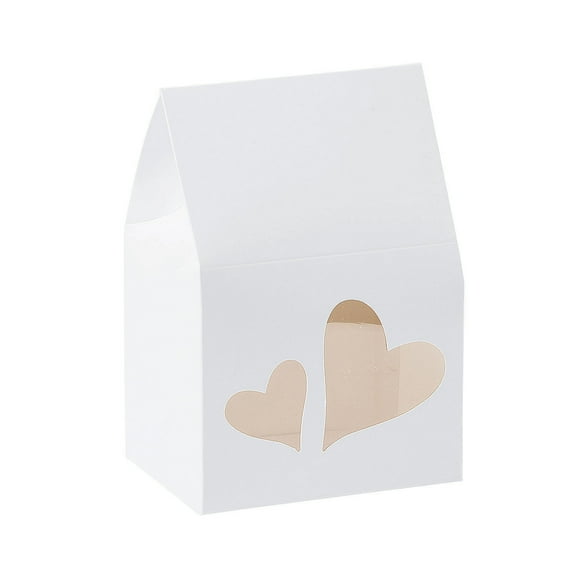 White Cello Front Favor Box 12Pc - Party Supplies - 12 Pieces