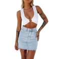 thumbnail image 3 of ZAXARRA Women Leopard Bra Sleeveless Iron Hoop Connected Low-cut Crop Top, 3 of 8