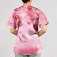 thumbnail image 4 of Valentine Day Nursing Scrubs Womens Short Sleeve Cute V Neck Plus Size Uniforms Love Heart Print Quick Dry Scrub Tops with Pockets Light pink XL, 4 of 5