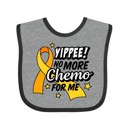 

Inktastic Chilhood Cancer Awareness Yippee No More Chemo for Me Boys or Girls Baby Bib
