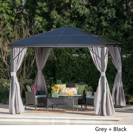 Christopher Knight Home Aruba Outdoor 10 ft. Aluminum Gazebo with Hardtop (Best Asics For Wide Feet)