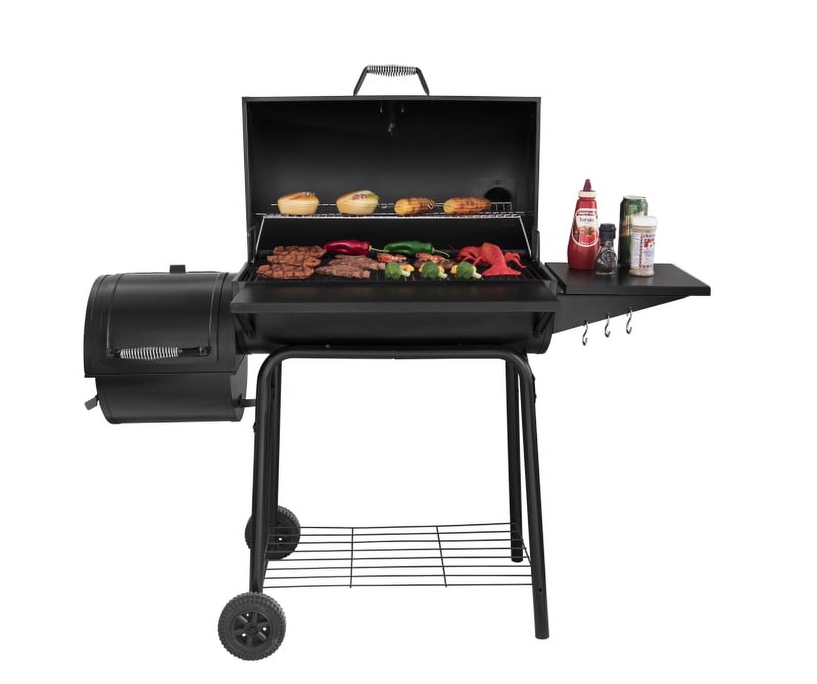 Royal Gourmet CC1830SC 30-Inch Charcoal Grill with Offset Smoker, 811 Square Inches Cooking Area in Total, with Cover Included, Perfect for Backyard Cooking,Black