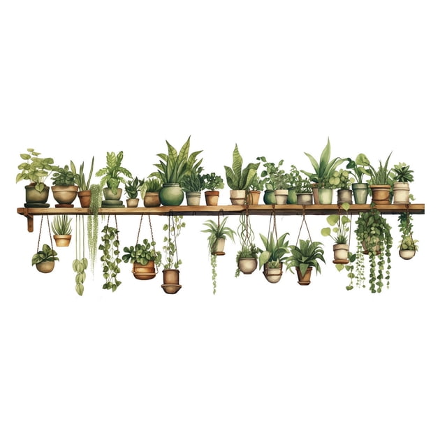 JJKBVCLO Green Potted Wall Decals Removable Flower Pot Decals Green Vinyl Pot Stickers Wall For Living Room Home
