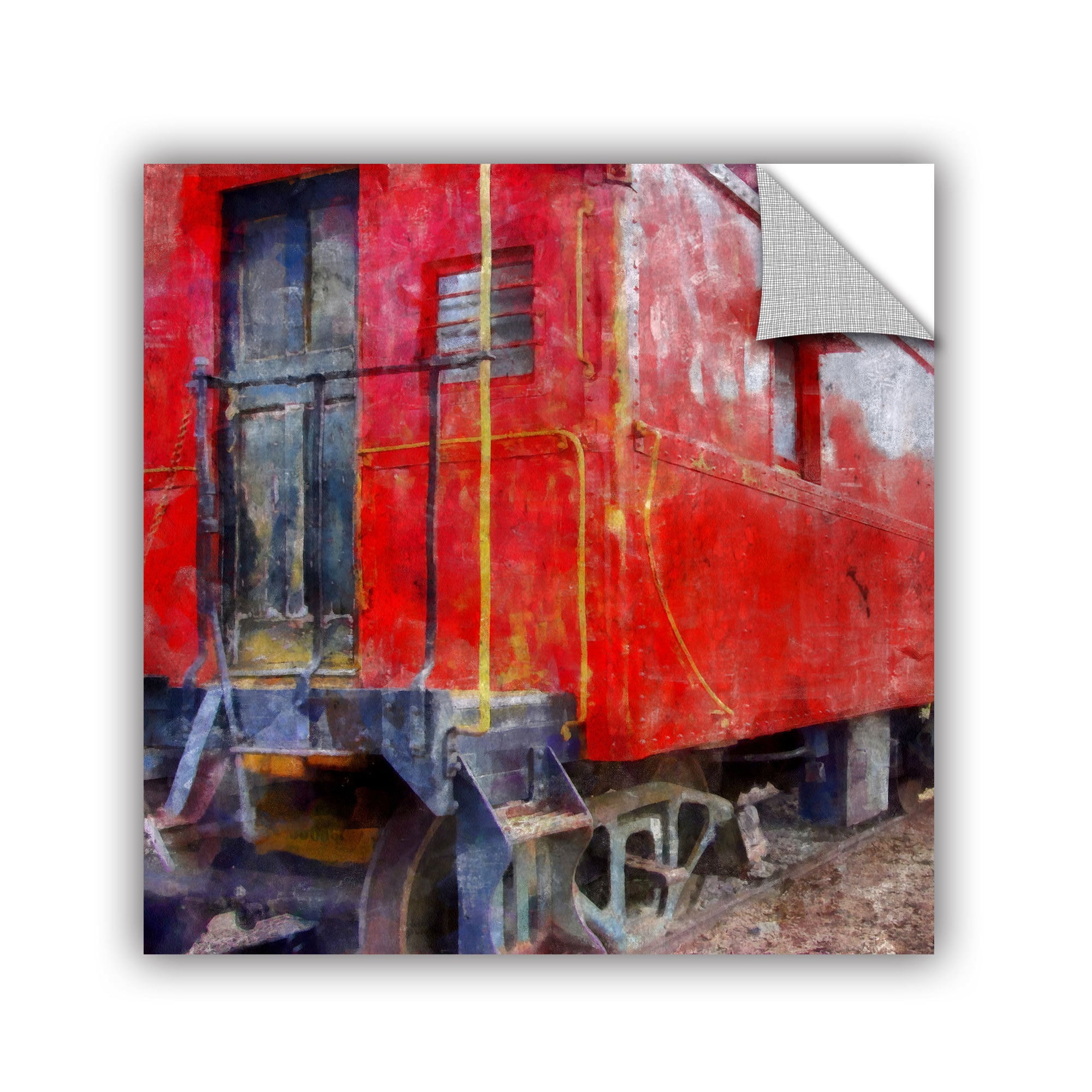 ArtWall Kevin Calkins "Old Red Caboose" ArtAppealz Removable Wall Art