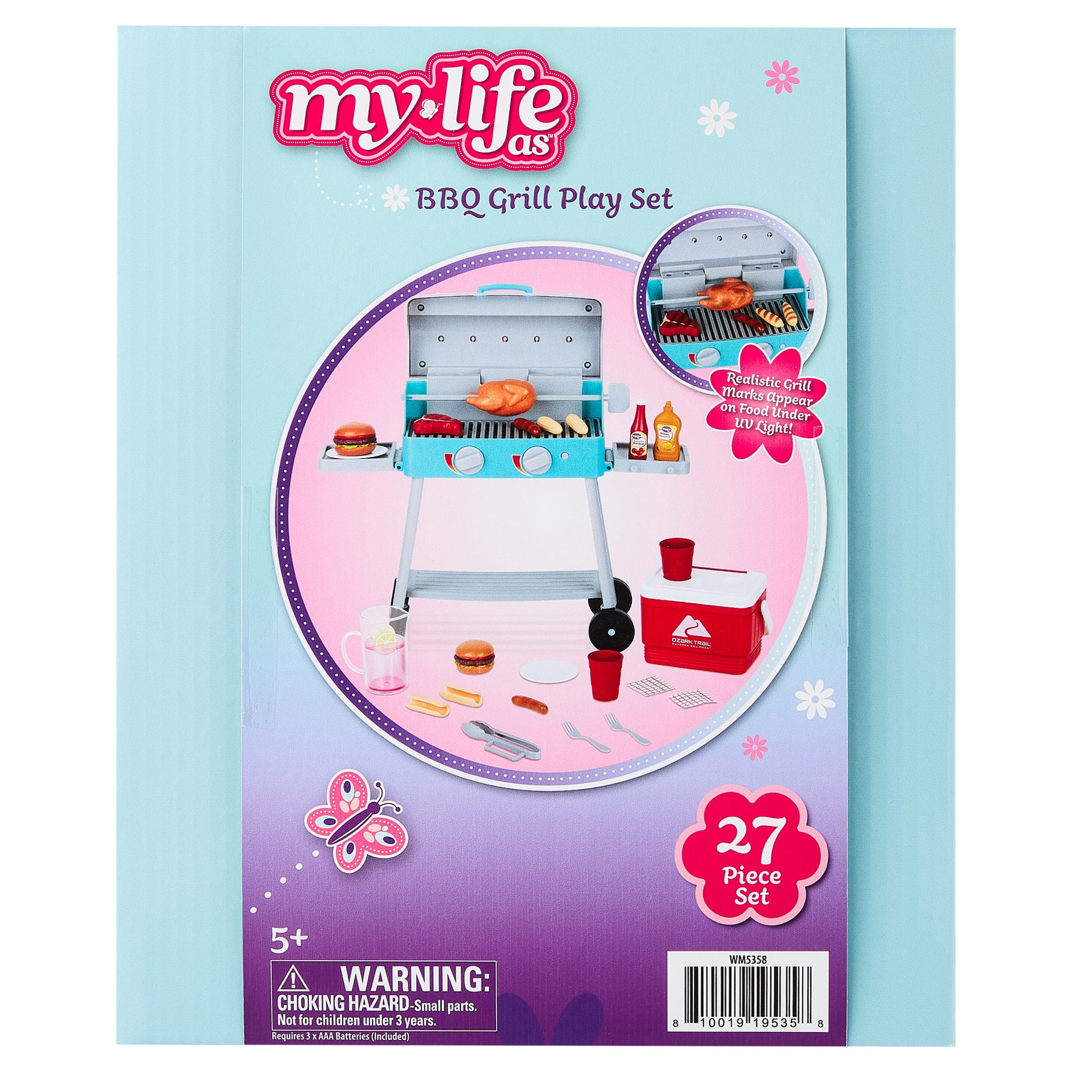 My Life As BBQ Grill Play Set for 18-Inch Dolls, 27 Pieces