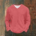 thumbnail image 6 of fatyb Men's Long Sleeve T Shirts Big and Tall V Neck Loose Tops Lightweight Casual Basic Tee for Men, 6 of 7