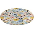 thumbnail image 4 of Floral Colorful Flower Washable Round Rug -Circle Area Rugs for Nursery Bedroom, Vintage Non Slip Non Shedding Low Pile Carpet for Living Room Coffee Table Entryway, 4 of 6