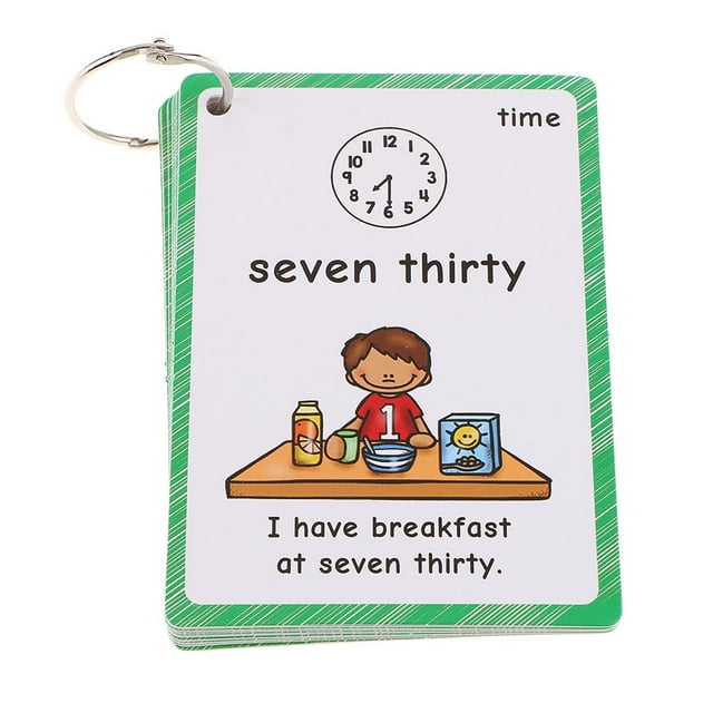 Abbracc Phrase Éducative Préscolaire Mot Flash Temps Carte 19 Pcs - Expression Temporelle 19 Pcs