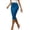 Blue, variant on Aihuaihua Women's Pencil Skirt High Waist Slim Fit Bodycon Stretchy Skirts Split Slit Hem Business Work Elegant Midi Skirt Khaki L