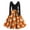 Saffron #091, variant on Halloween Dresses for Women Ghost Printed V-Neck Cute Tea Length Dress Witch Hat Cocktail Long Sleeve Retro Dresses with Belt S