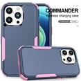 thumbnail image 5 of ELEHOLD Hybrid Case for iPhone 16 Plus 6.7" Rugged Shockproof Anti-Scratch Anti-Fingerprint Protective Hard PC Cover Support Wireless Charging for iPhone 16 Plus -Blue+Pink, 5 of 6