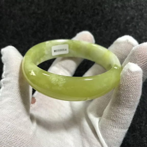 HOOUN 59.5mm certified Ice Yellow Jade Bangle Braclet Chinese Jade Women's Jewelry