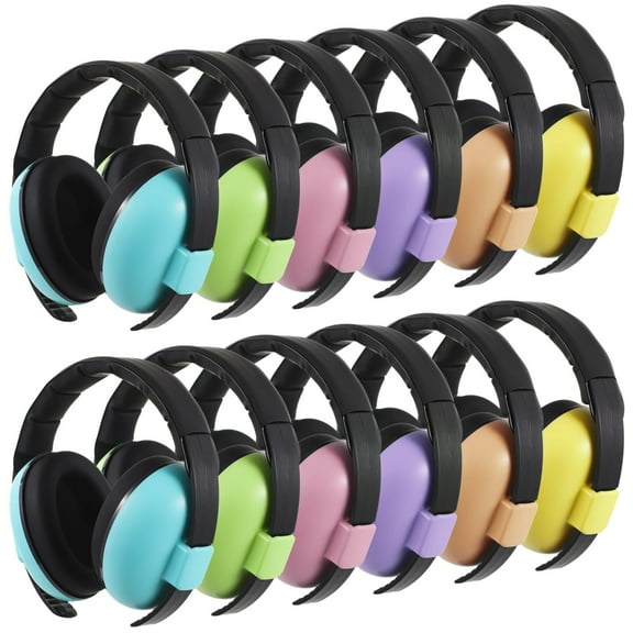 12 Pack Noise Cancelling Headphones, Hearing Protection Earmuffs for Sleeping & Travel, Adjustable & Soft for Toddlers to Teens
