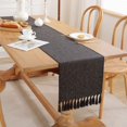 thumbnail image 5 of Bandera de mesa de lujo ligera de color sólido de imitación de algodón y lino hecha a mano con borlas, tela para mesa de comedor, mesa de té para el hogar, bandera para mesa de café, 5 of 5