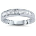thumbnail image 1 of 1 1/10ct Princess Cut Channel Set Diamond Ring 14K White Gold, 1 of 3