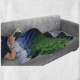 thumbnail image 6 of Northwoods Soft Flannel Fleece Throw Blanket, Evening in the Mountains Oak Forest with River Wilderness, Cozy Plush for Indoor and Outdoor Use, 50" x 60", Fern Green Dark Teal, by Ambesonne, 6 of 6